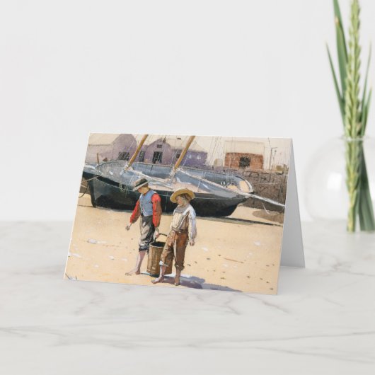 Een mand vol schelpdieren | Winslow Homer Notitiekaartje (Voorkant)