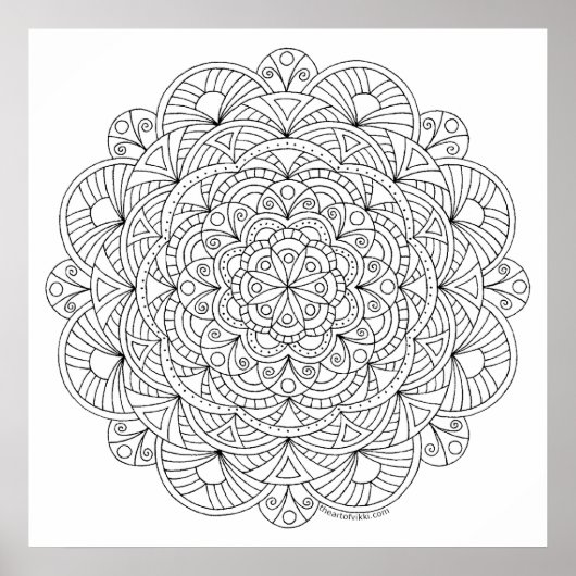 Een Mandala 010617 Volwassen kleurstof Deze Poster (Voorkant)