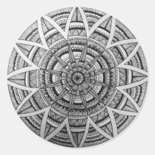 Een mandala design knop ronde sticker