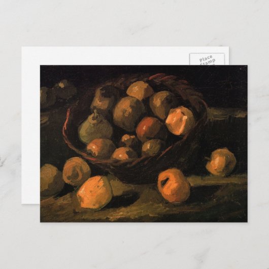 Een mandje appels van Vincent van Gogh Briefkaart (Voorkant / Achterkant)