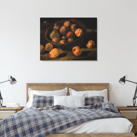 Een mandje appels van Vincent van Gogh Canvas Afdruk (Insitu (Slaapkamer))