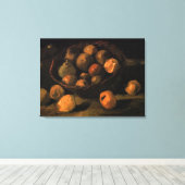 Een mandje appels van Vincent van Gogh Canvas Afdruk (Insitu (Houten vloer))
