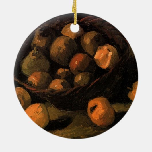 Een mandje appels van Vincent van Gogh Keramisch Ornament (Achterkant)