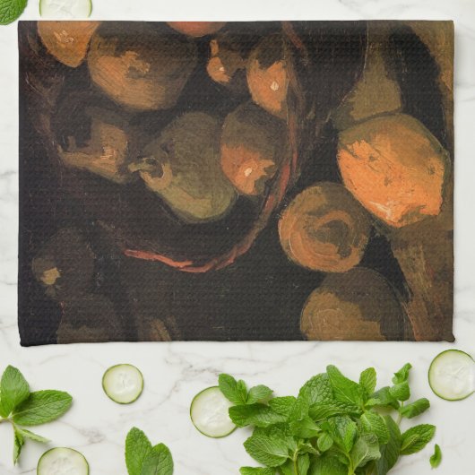 Een mandje appels van Vincent van Gogh Theedoek (Gevouwen)