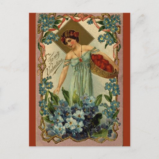  een mandje harten Valentijnsdag Briefkaart (Voorkant)