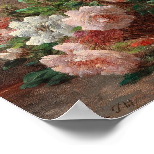 Een mandje met Rozen | Eugene Petit Poster (Hoek)