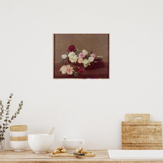 Een mandje Rozen, 1890 Poster (Keuken)