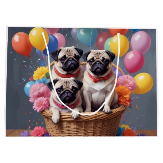 Een mandje vol met mopjes en ballonnen groot cadeauzakje (Achterkant)