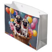 Een mandje vol met mopjes en ballonnen groot cadeauzakje (Achterkant Gekanteld)