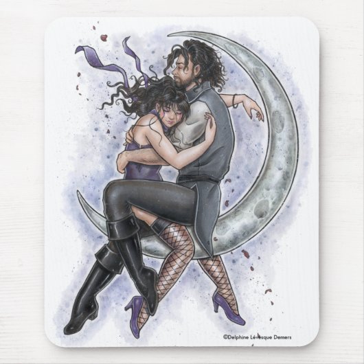 Een manier om de moon Romantic Love Mousepad te pa Muismat (Voorkant)
