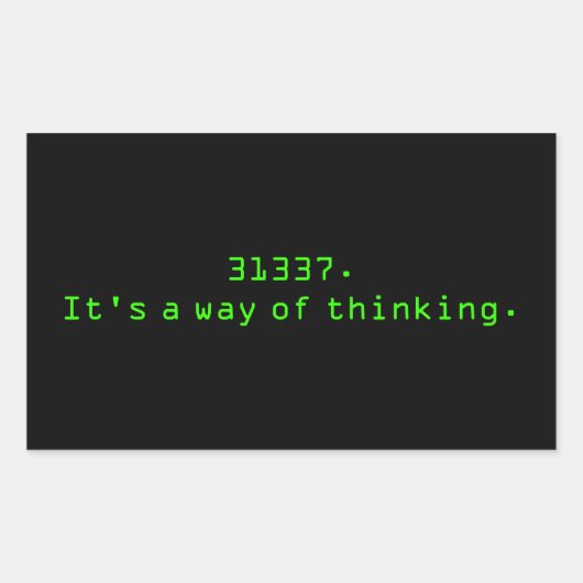 Een manier van denken rechthoekige sticker (Voorkant)