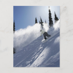 Een mannelijk snowboarder-snoeppoeder in Idaho. Briefkaart