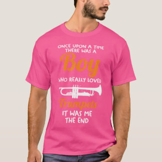Een Mannen jongen die echt van trompetten hield T-shirt