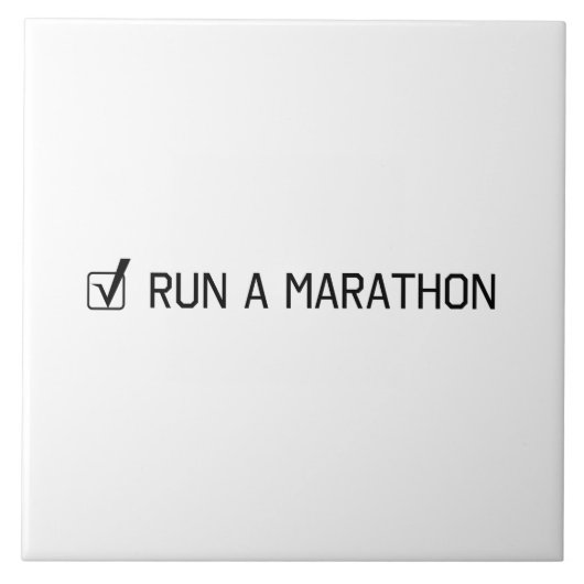 Een marathon runnen tegeltje (Voorkant)
