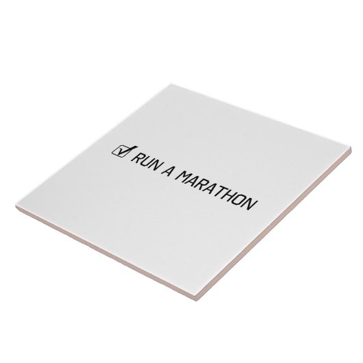 Een marathon runnen tegeltje (Zijkant)