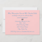 "Een mardi Gras Engagement Party" blauw/roze maske Kaart (Achterkant)