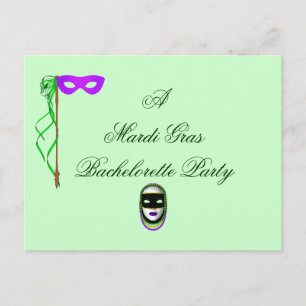 Een Mardi Gras vrijgezellenfeest Uitnodiging Briefkaart