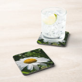 een margriet, groene achtergrond onderzetter (Rechterzijde)