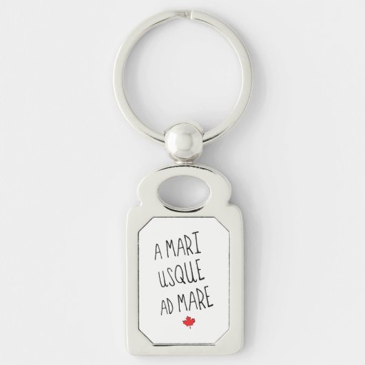 Een mari Usque en Mare Keyring, Canadese Motto Sleutelhanger (Voorkant)