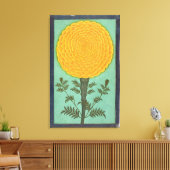 Een Marigold, van het Kleine Album Clive (w/c op p Canvas Afdruk (Insitu (Woonkamer))