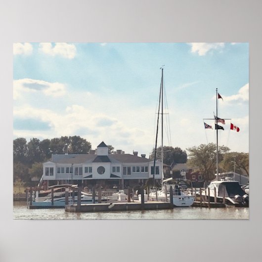Een Marina in Huron, Ohio Fotografie Poster (Voorkant)