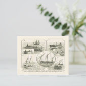 Een marineschip uit de 19e eeuw briefkaart (Staand voorkant)