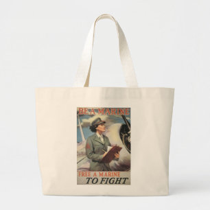 Een marinier bevrijden om te vechten grote tote bag