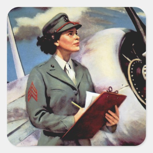 Een marinier bevrijden om te vechten vierkante sticker (Voorkant)