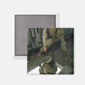 Een marinier stuurt een marinier naar beneden. magneet (Voorkant / Achterkant)