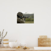 Een marinier voert oefeningen uit poster (Keuken)