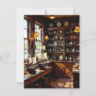 Een  maritieme winkel   Contact houden Briefkaart