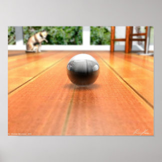 Een marmer met kleur poster