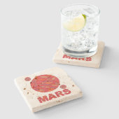 Een Mars het Rode Planet Ruimtegeek Zonne Systeem Stenen Onderzetter (Zijkant)