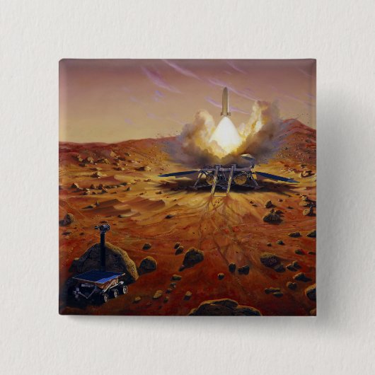 Een Marsbeklimmend voertuig Vierkante Button 5,1 Cm (Voorkant)