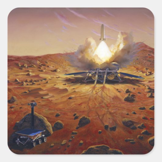 Een Marsbeklimmend voertuig Vierkante Sticker (Voorkant)