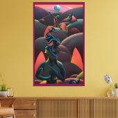 Een Martini landt op de planeet van de olijven - K Canvas Afdruk (Insitu (Woonkamer))