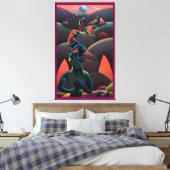 Een Martini landt op de planeet van de olijven - K Canvas Afdruk (Insitu (Slaapkamer))