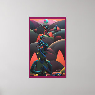 Een Martini landt op de planeet van de olijven - K Canvas Afdruk