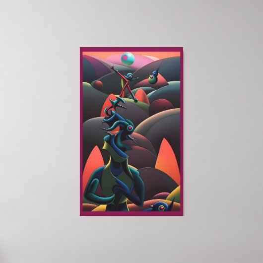 Een Martini landt op de planeet van de olijven - K Canvas Afdruk (Voorkant)