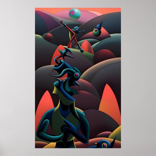 Een Martini landt op de planeet van de olijven - K Poster (Voorkant)