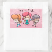 Een masker draag rechthoekige sticker (Tas)
