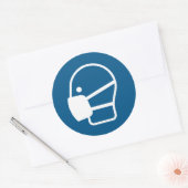 Een masker draag ronde sticker (Envelop)