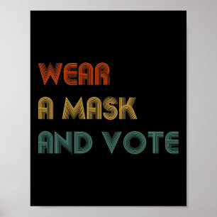 Een masker en stem politieke verkiezingen Biden Ha Poster