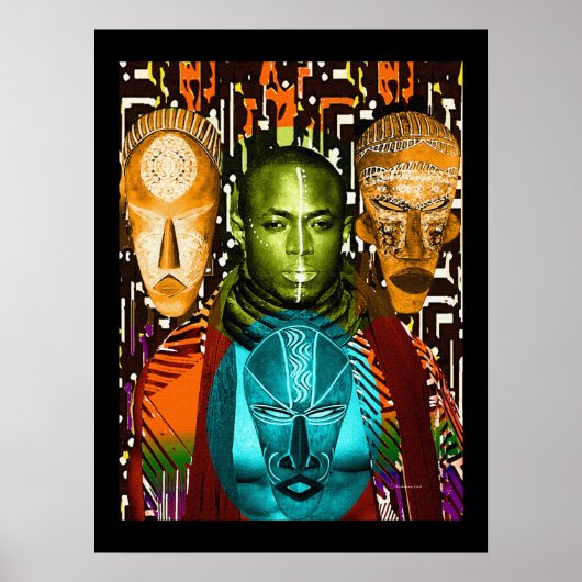 Een masker van moed: Modern African Warrior Poster (Voorkant)