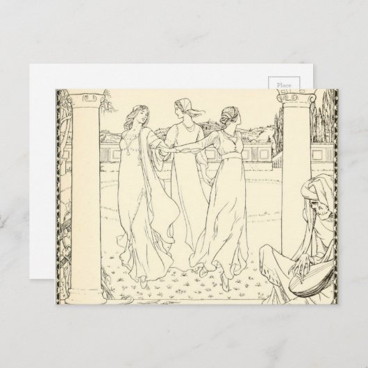 Een Masque van het  Briefkaart van de Dode Florent (Voorkant / Achterkant)