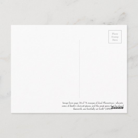 Een Masque van het  Briefkaart van de Dode Florent (Achterkant)