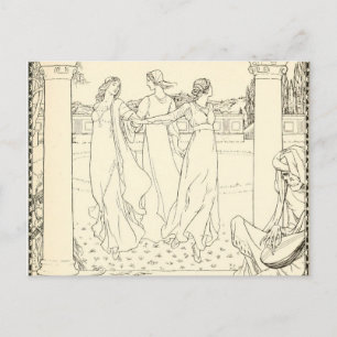 Een Masque van het  Briefkaart van de Dode Florent