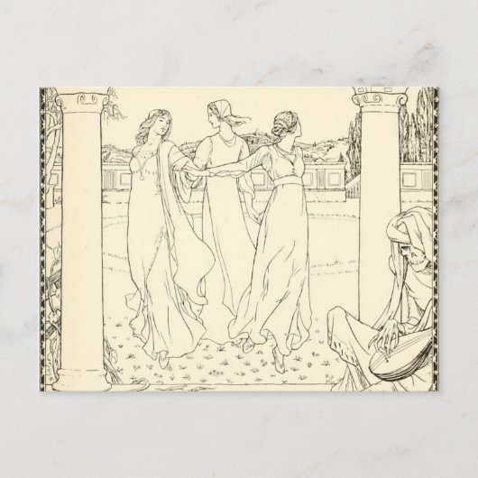 Een Masque van het  Briefkaart van de Dode Florent (Voorkant)