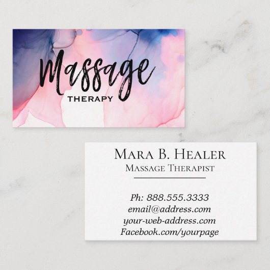 *~* Een massagetherapie Waterverf massagetherapie Visitekaartje (Voorkant / Achterkant)