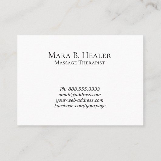 ** Een massagetherapie Waterverf Visitekaartje (Achterkant)